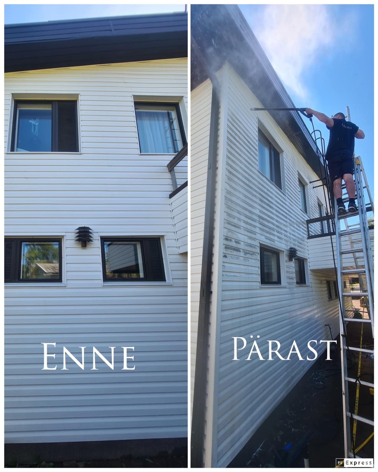 250 m² maja fassaadi- ja aknapesu