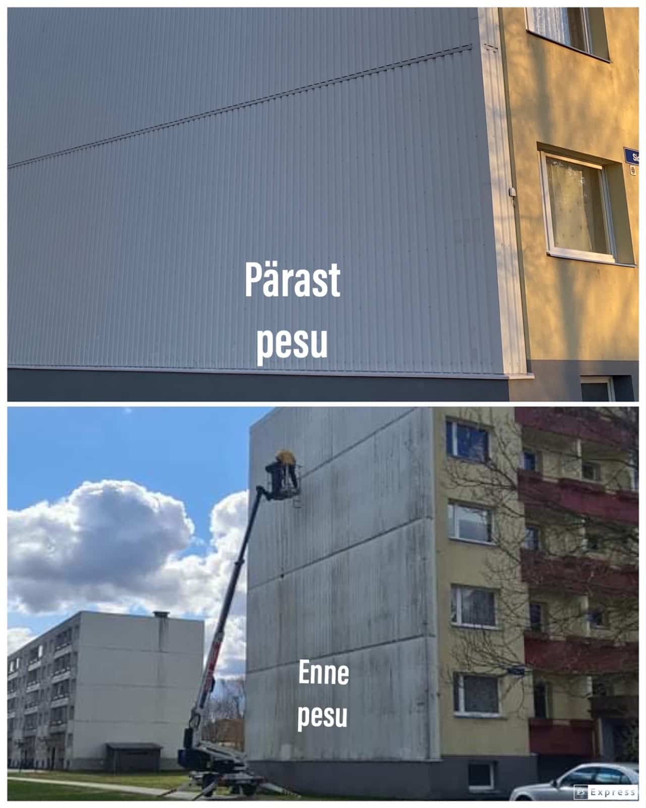 Puitfassaadi keemiline pesu